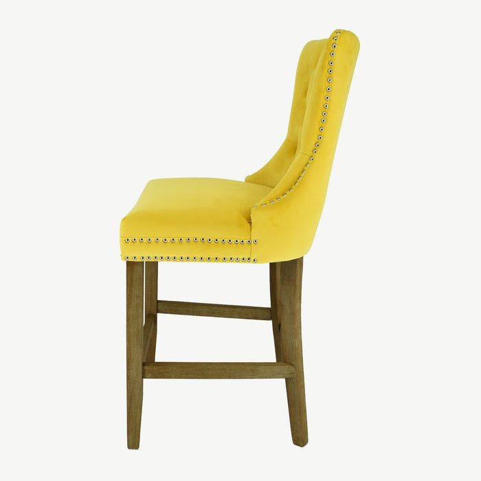 Kacey Barstool - Gold Velvet - Brushed Leg