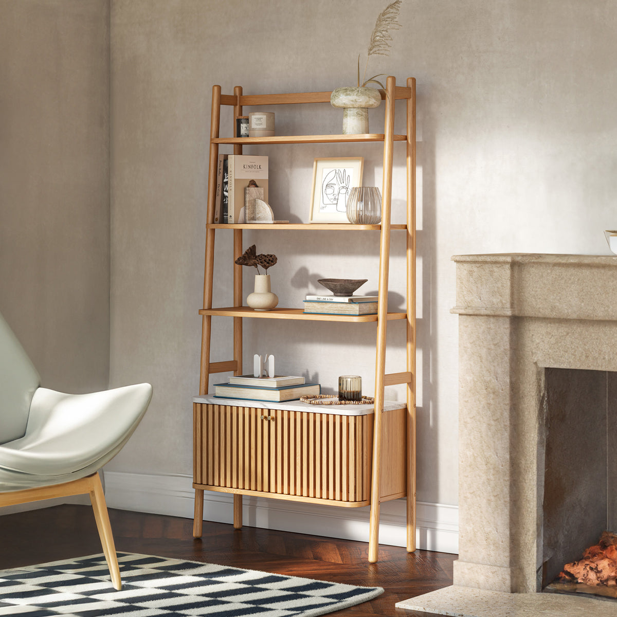 SOHO Marble Bookcase - Natural
