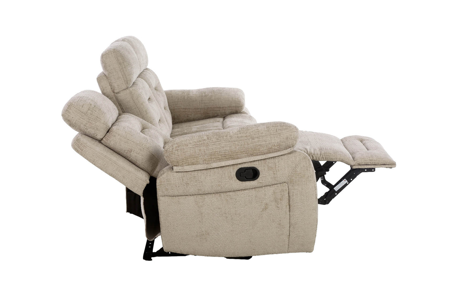 Wilbur 3 Seater Manual Recliner - Latte