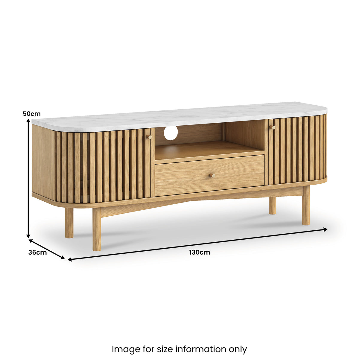 SOHO Marble Small TV Unit 1300 - Natural