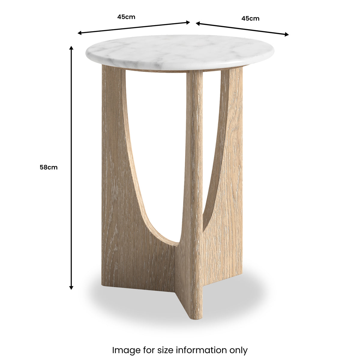 Portobello Round Side Table - Travertine Top