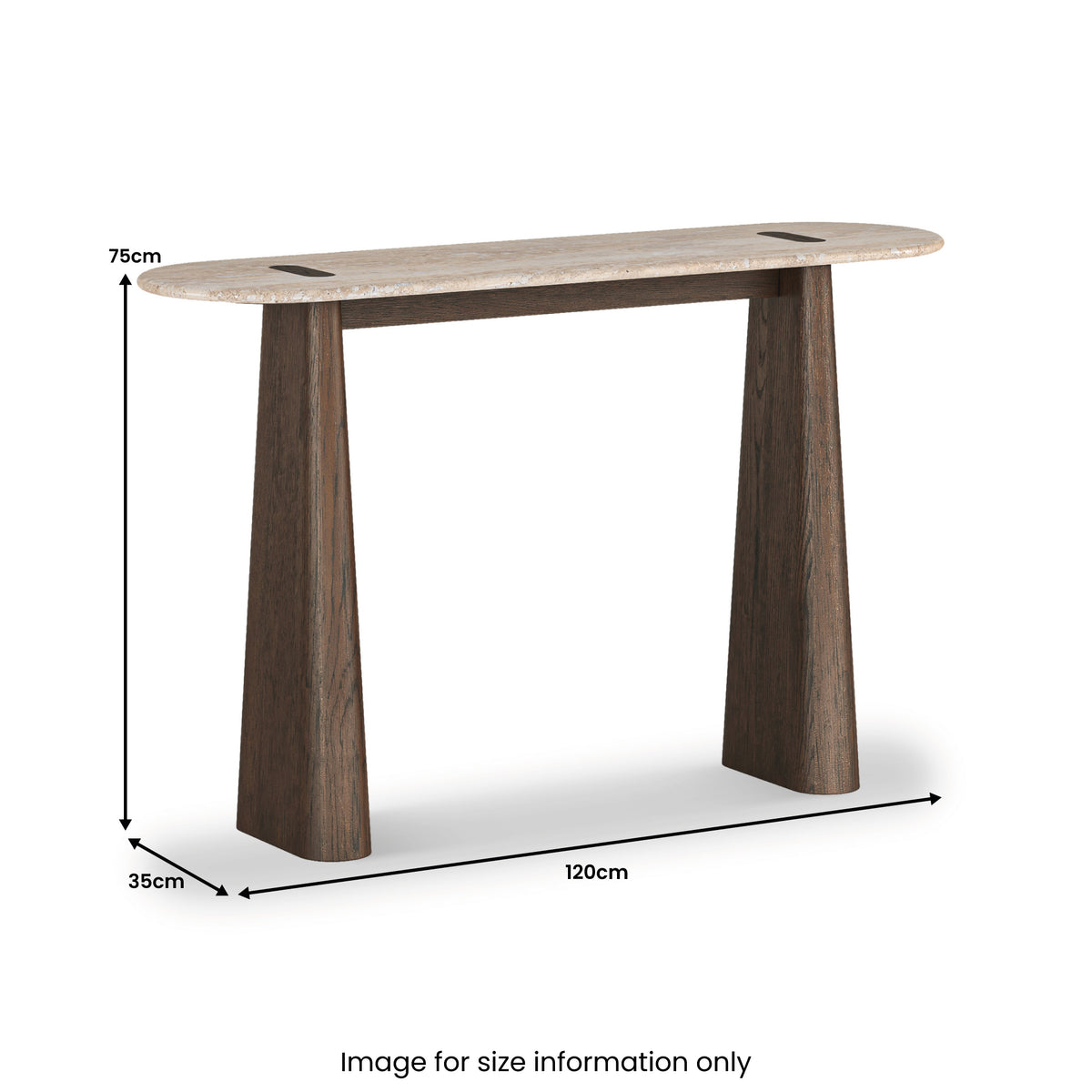 California Console Table - Travertine Top