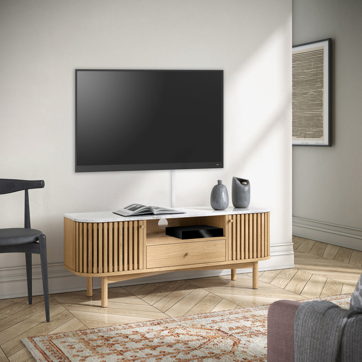 SOHO Marble Small TV Unit 1300 - Natural