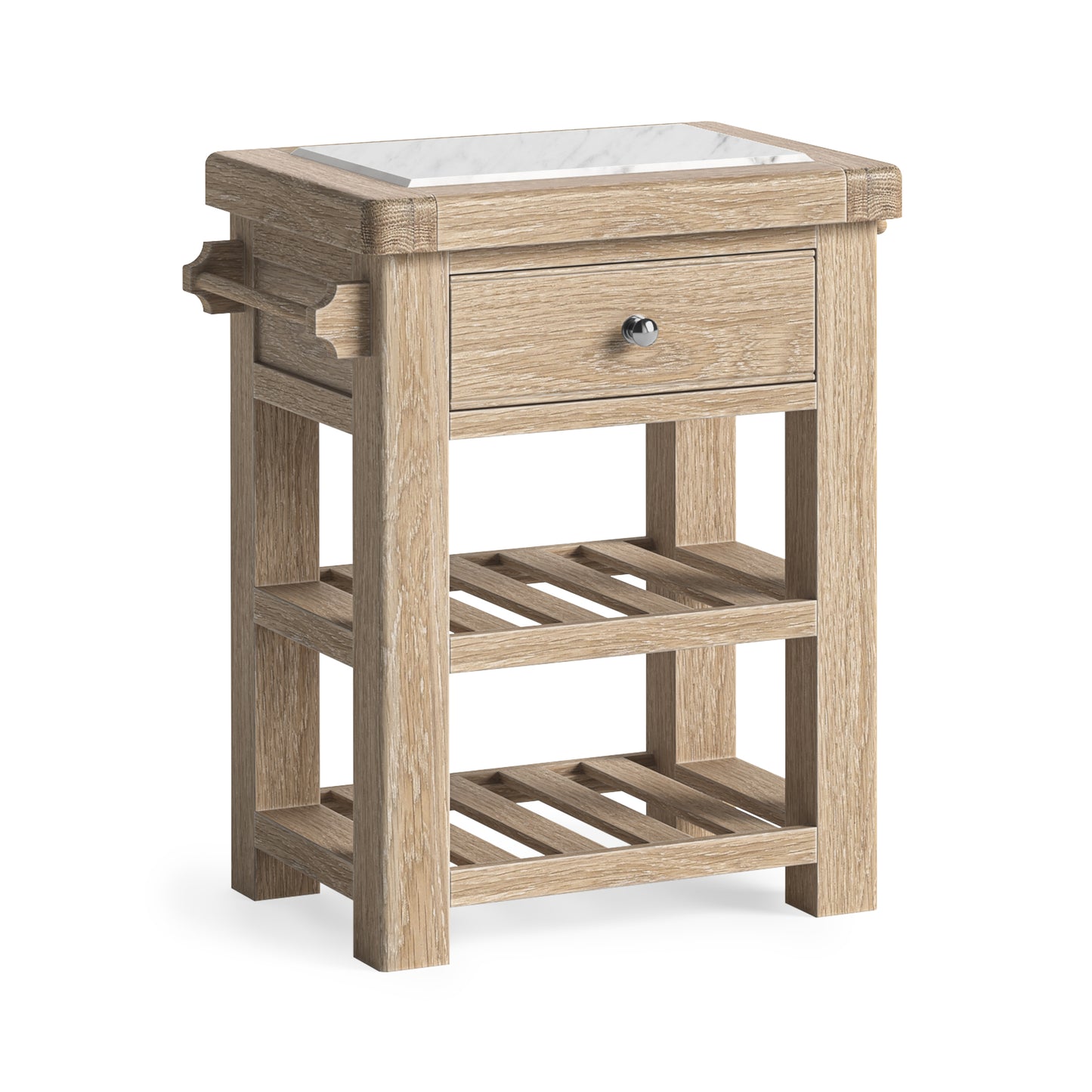 Normandy Small Kitchen Island - White Wash