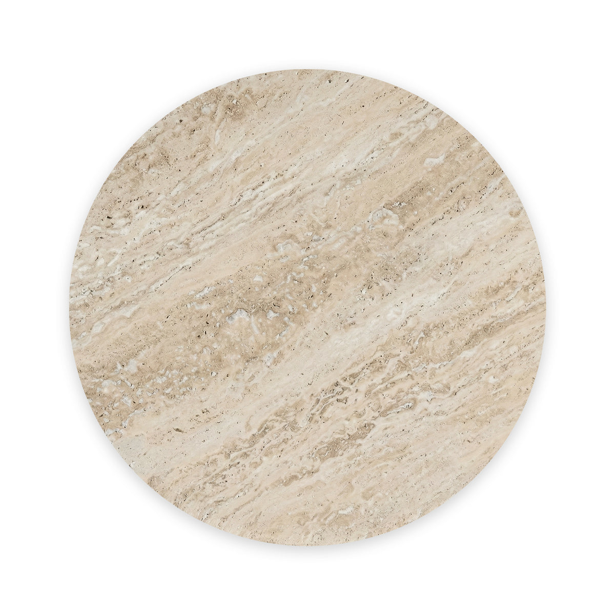 California Round Coffee Table - Travertine Top