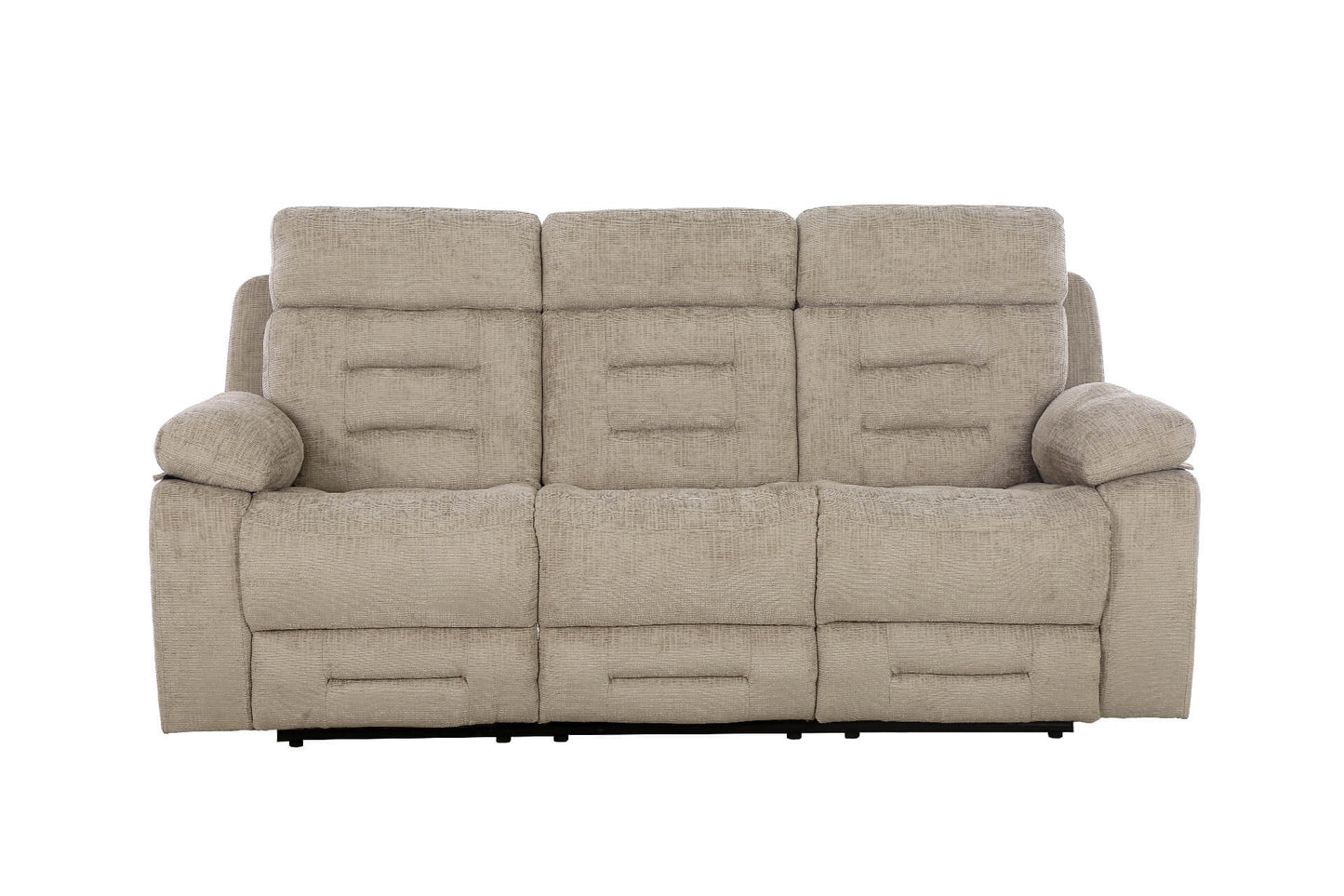 Wilbur 3 Seater Manual Recliner - Latte