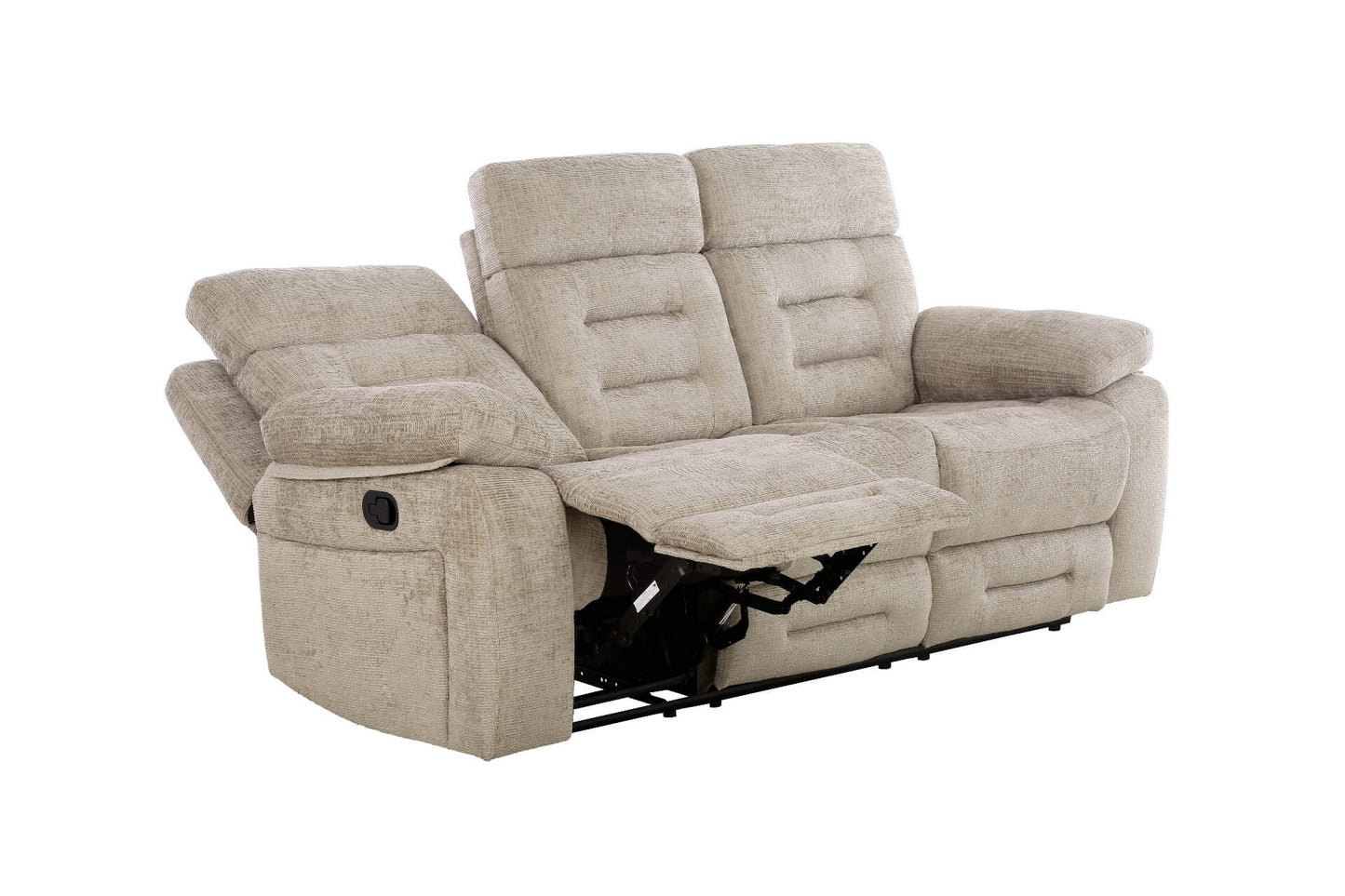 Wilbur 3 Seater Manual Recliner - Latte