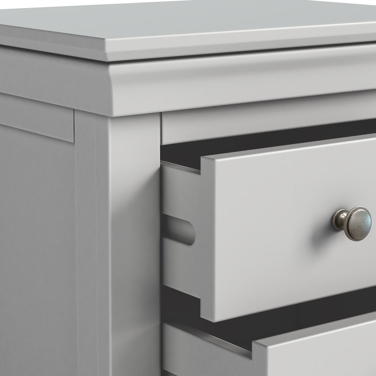 Burgundy 3 Drawer Bedside - Grey