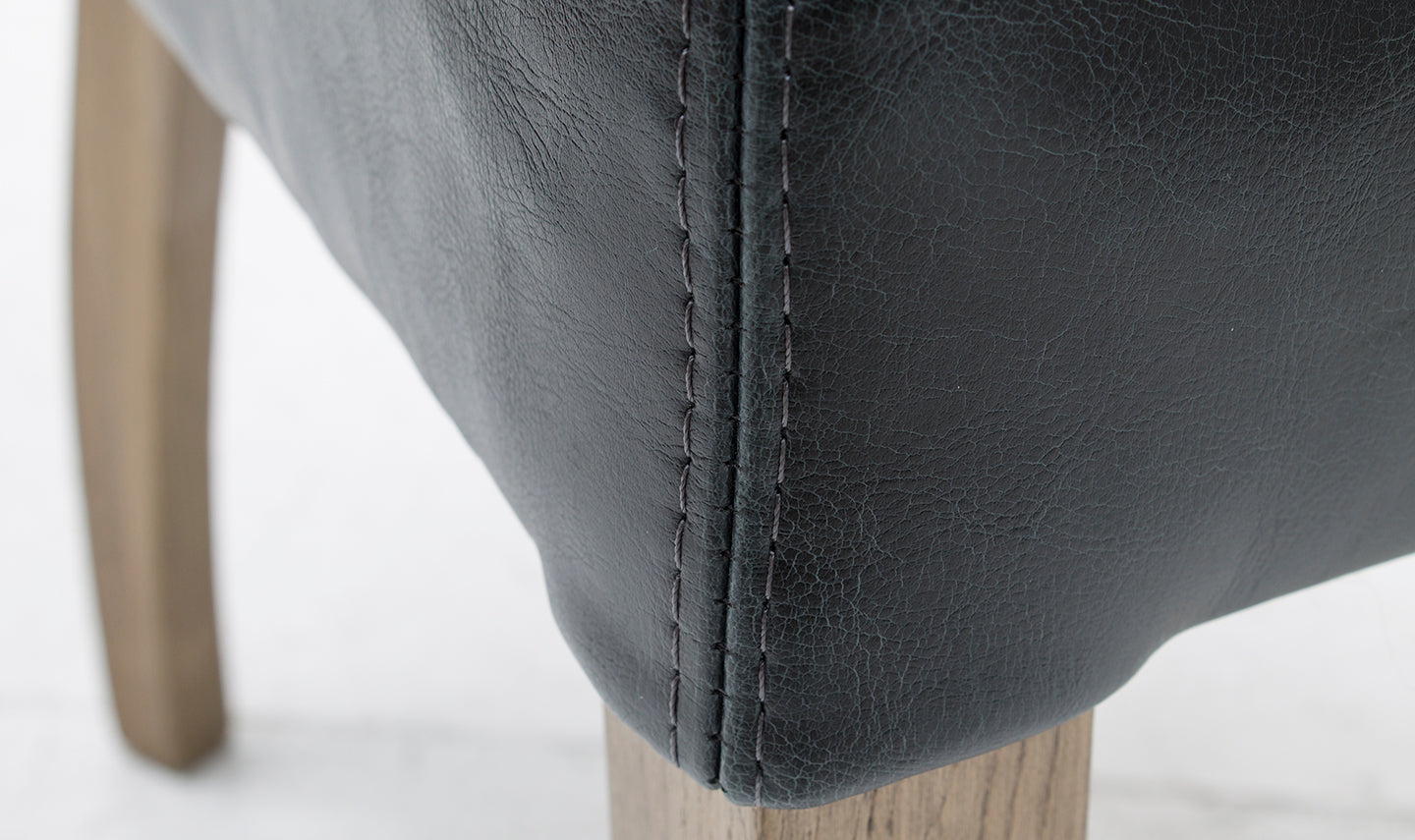 Duke Leather Dining Chair - Ink Blue