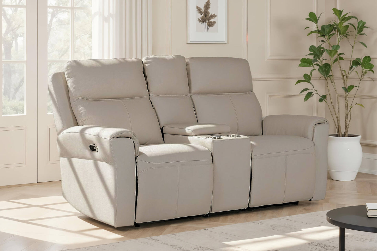 Russo 2 Seater with Console - Stone