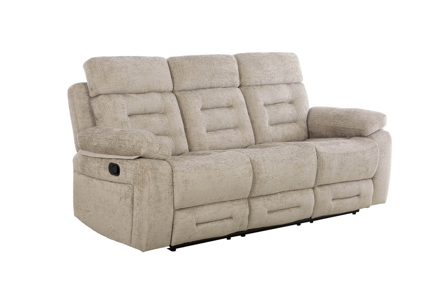 Wilbur 3 Seater Manual Recliner - Latte