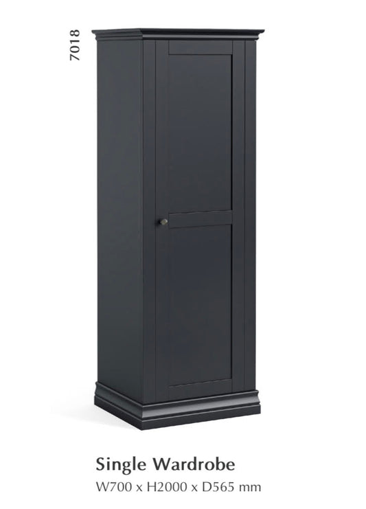 Bordeaux Single Wardrobe - Charcoal