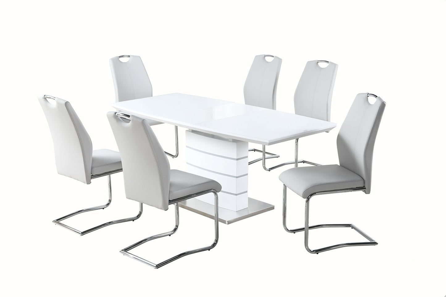 Elena Dining Set (White, Grey, Champagne)