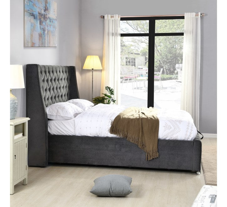 Jersey Gas-Lift Bed - Grey