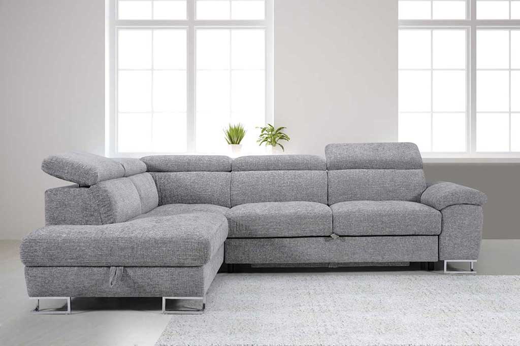 Roma Linen Corner Sofa Bed