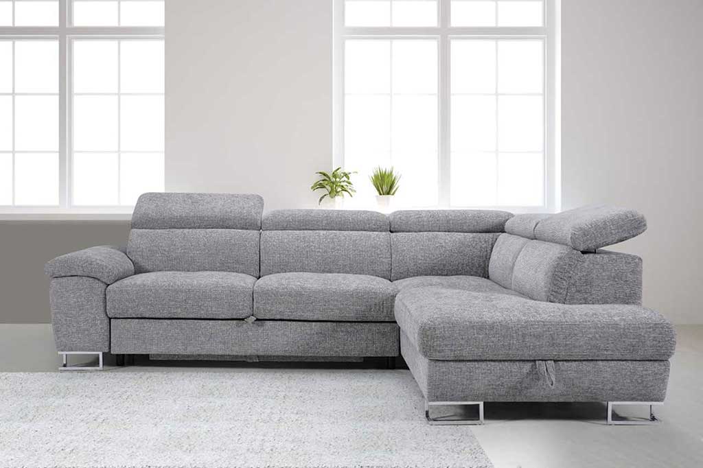 Roma Linen Corner Sofa Bed