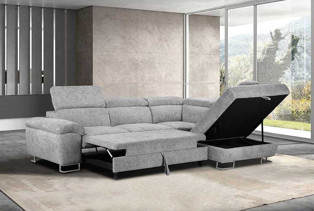 Roma Linen Corner Sofa Bed