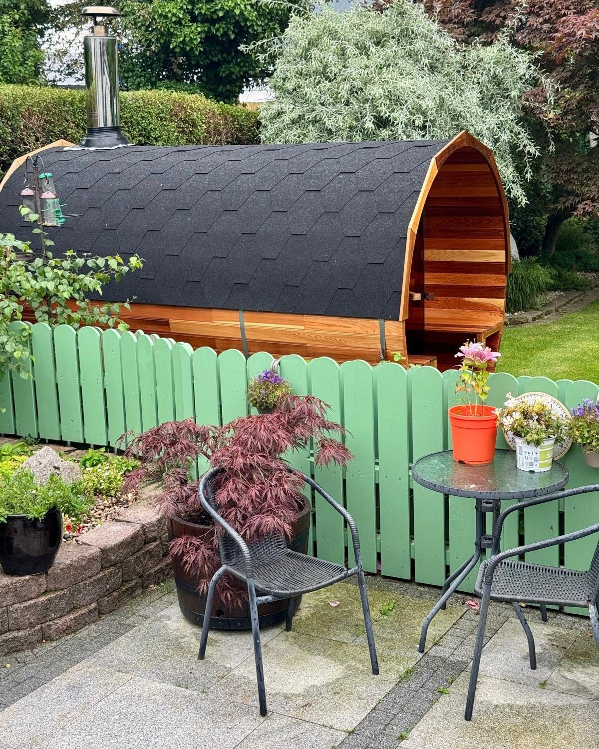 Canadian Cedar Wood-Fired Sauna 3m by 1.8m With Porch DEPOSIT ONLY