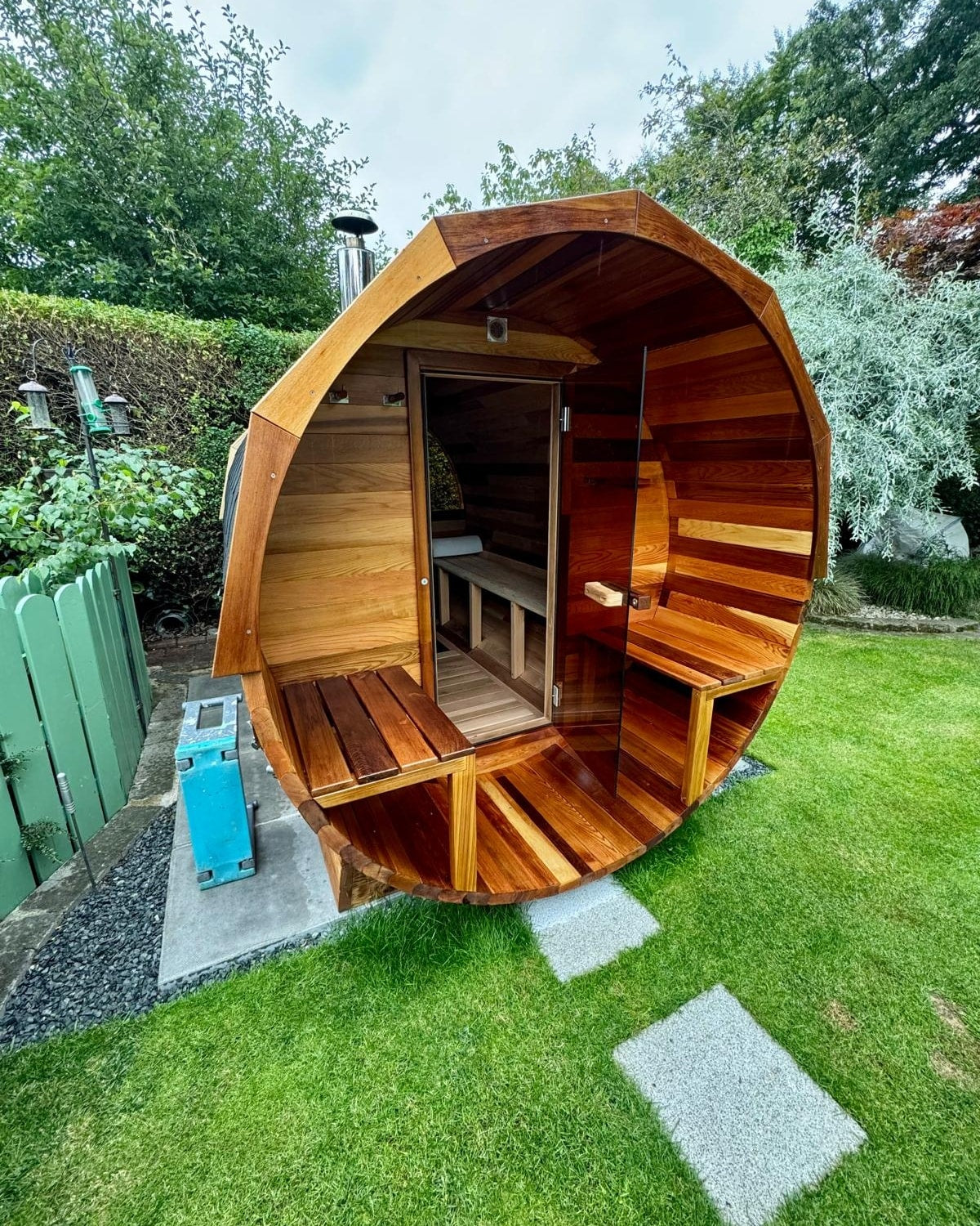 Canadian Cedar Wood-Fired Sauna 3m by 1.8m With Porch DEPOSIT ONLY