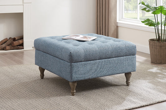 Abbott Storage Ottoman - Blue