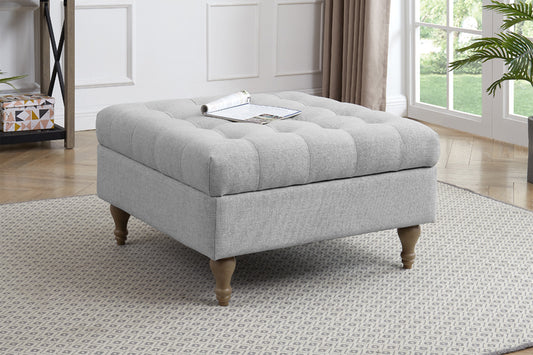 Abbott Storage Ottoman - Light Grey