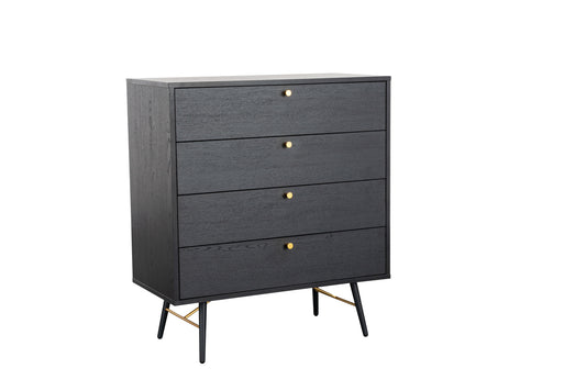 Barcelona 4 Drawer Chest of Drawers - Black