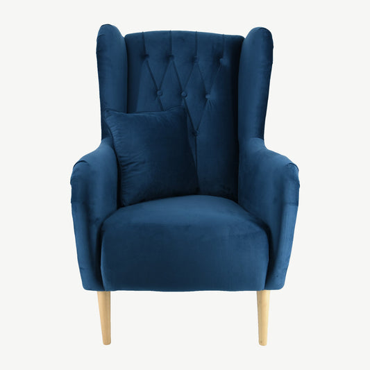 Beau Armchair Blue Velvet