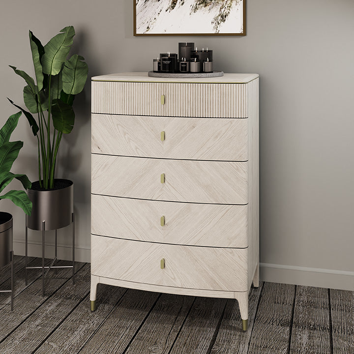 Diletta 5 Drawer Chest - Stone