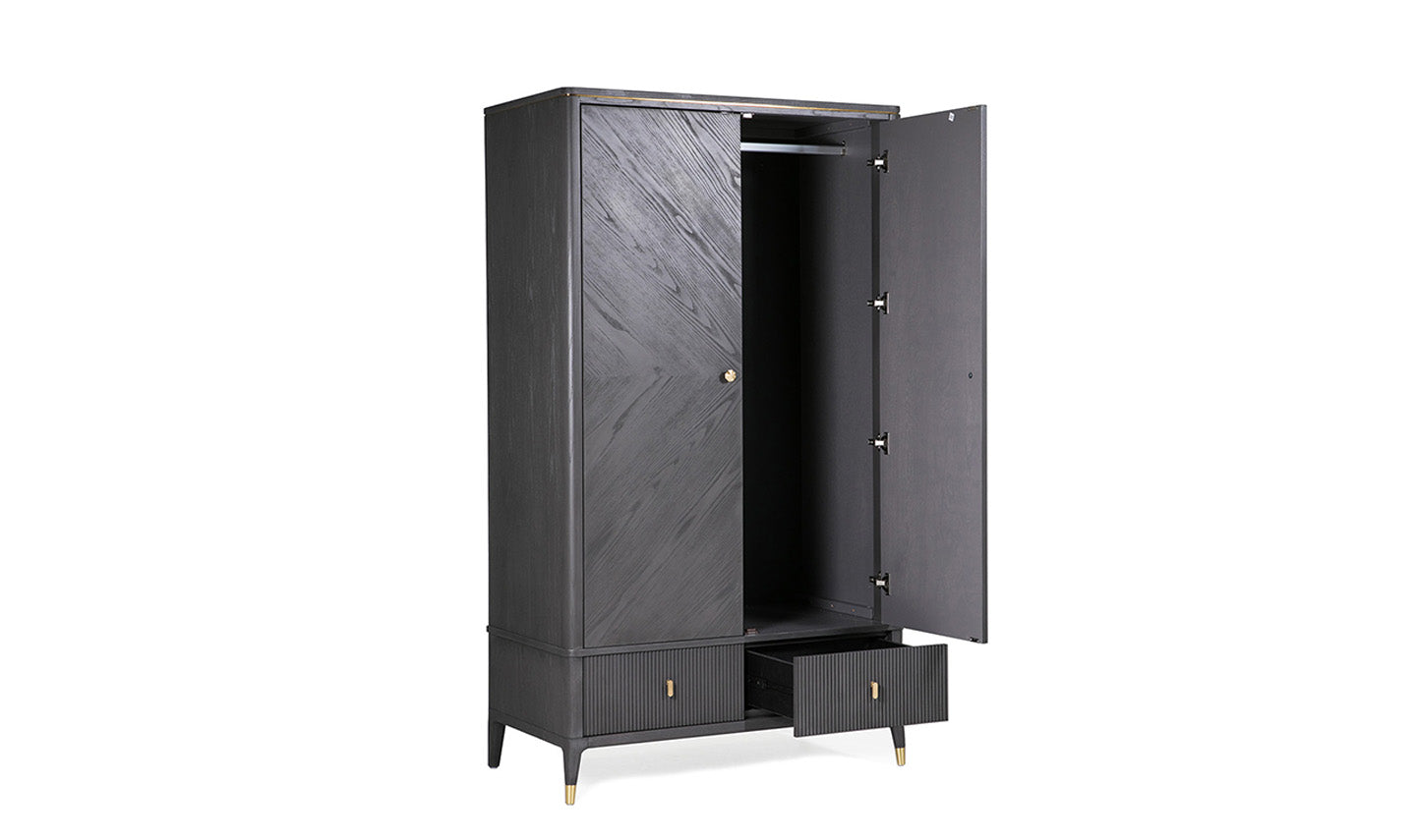 Diletta 2 Door Wardrobe - Ebony