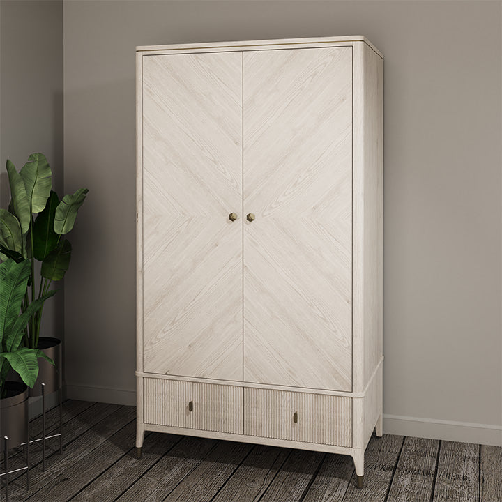 Diletta 2 Door Wardrobe - Stone