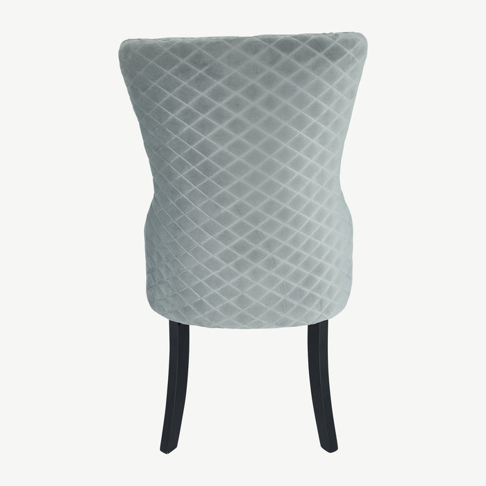 Danby Dining Chair - Grey Velvet Quilted