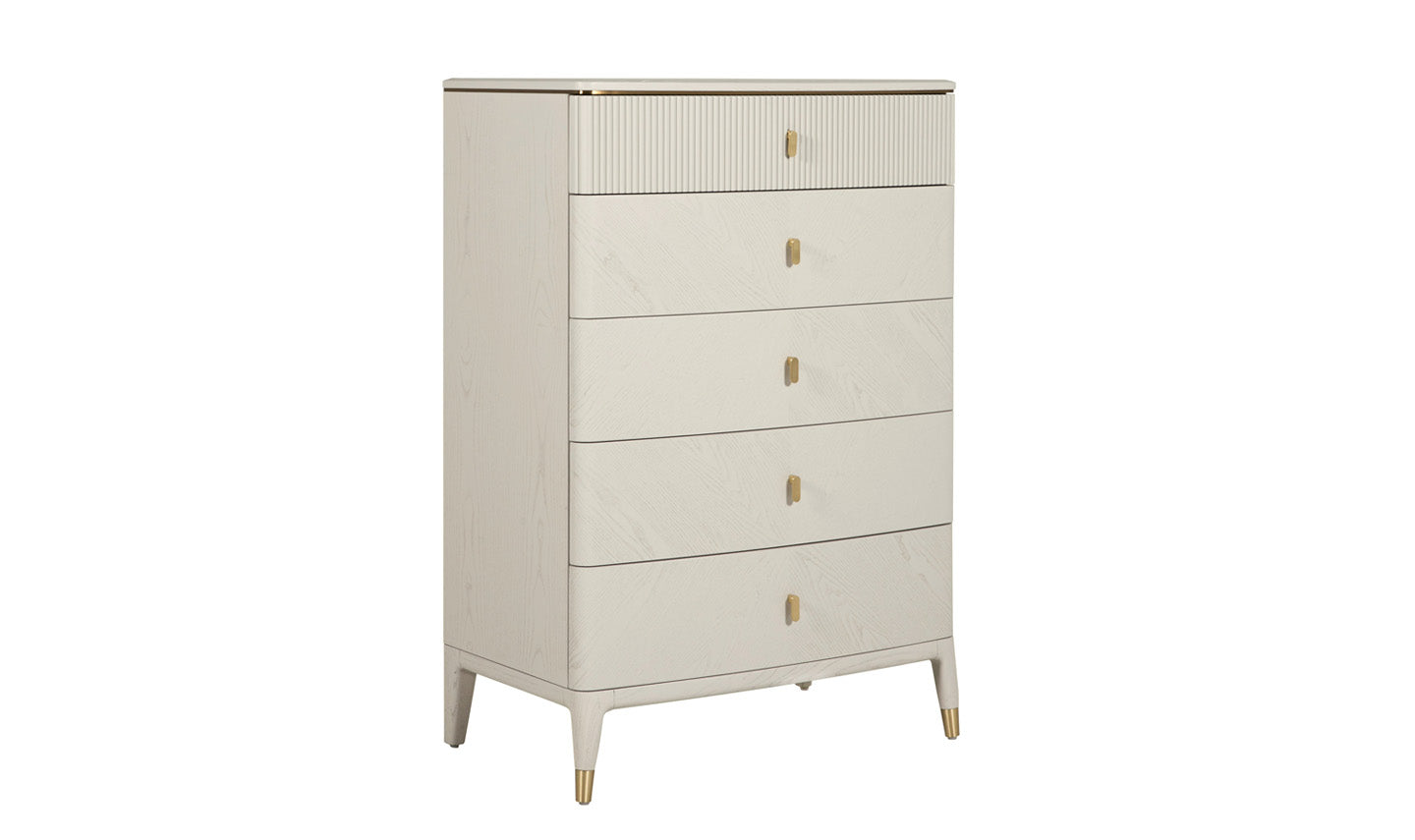 Diletta 5 Drawer Chest - Stone