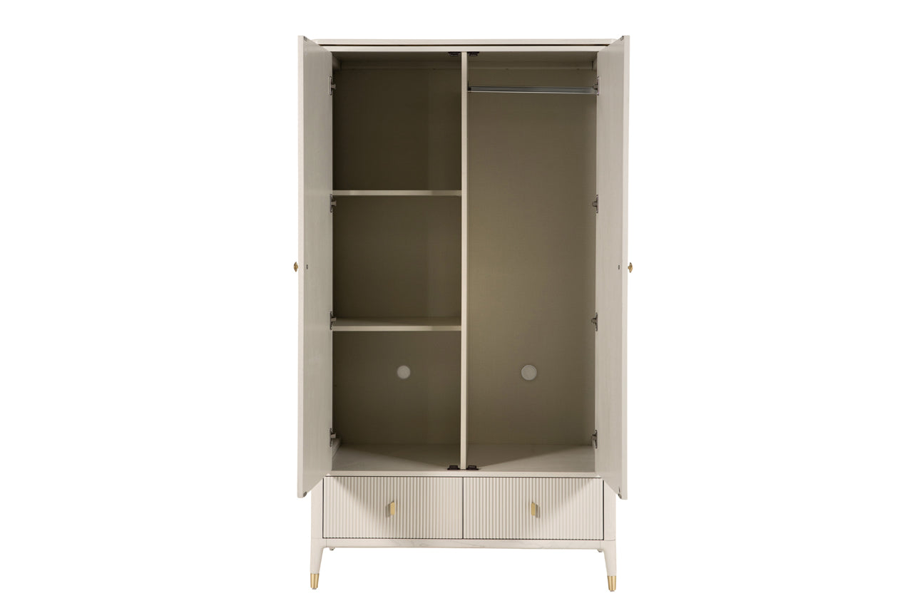 Diletta 2 Door Wardrobe - Stone