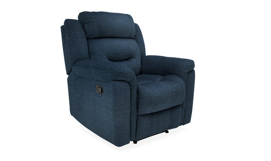 Dudley 1 Seater Manual Reclining Sofa - Blue