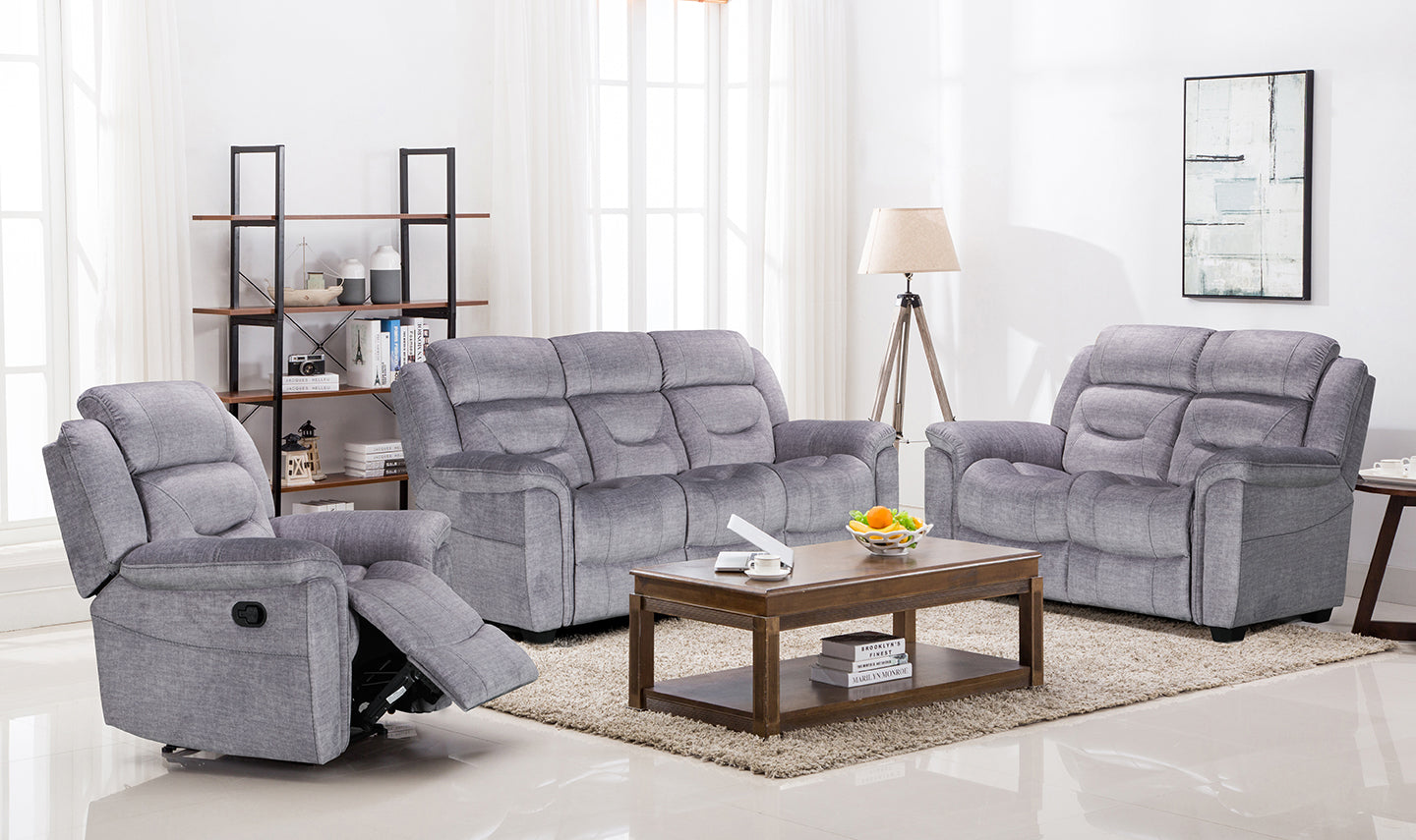 Dudley Fixed 3 Seater Sofa - Grey