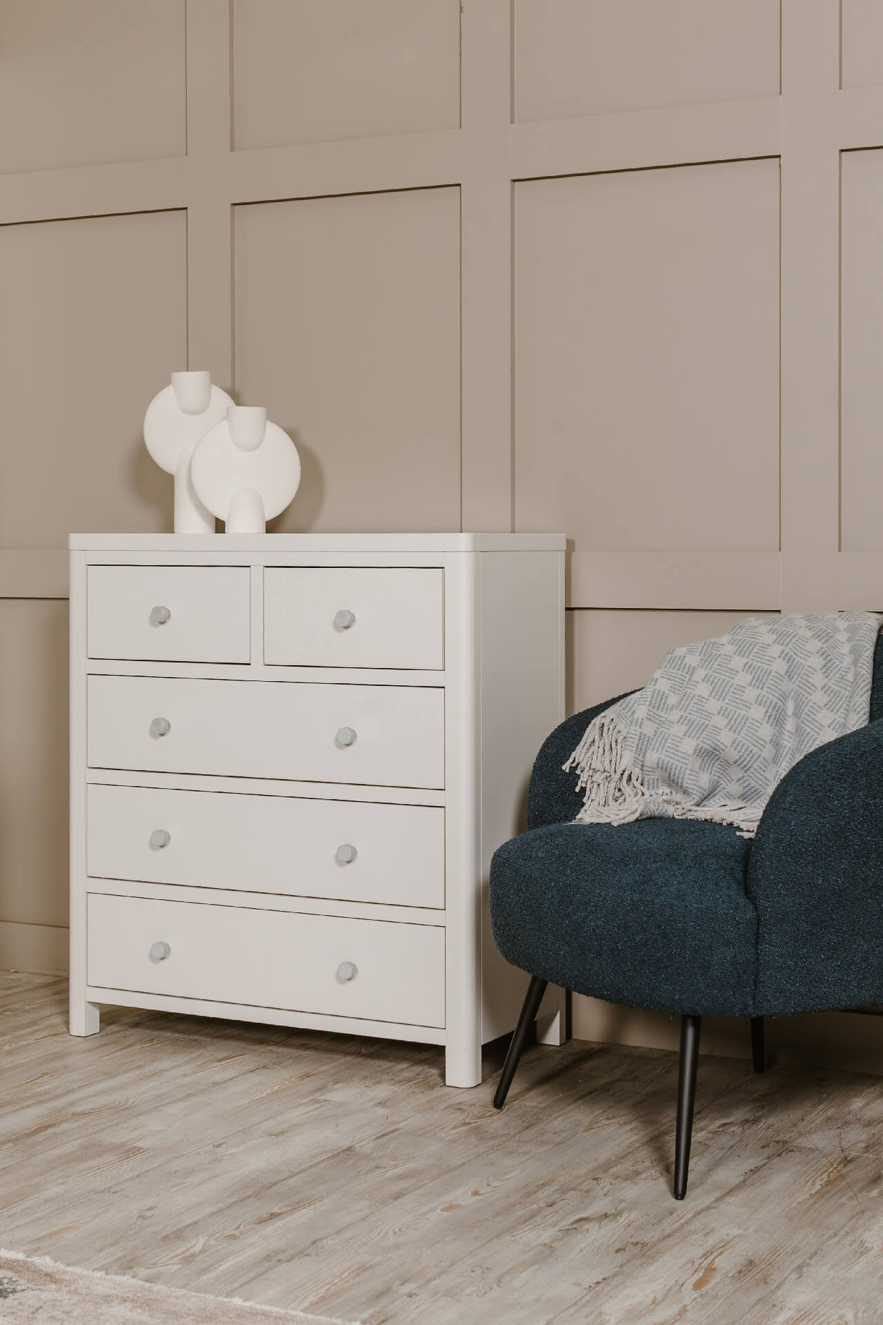 Freya Tall 5 Drawer Chest - Natural