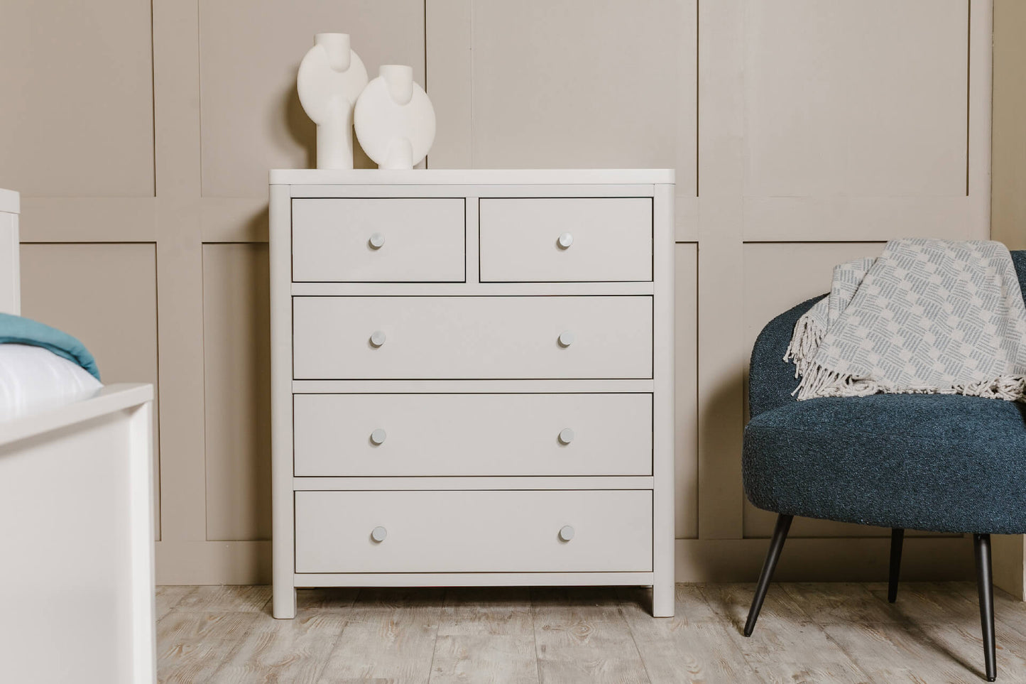 Freya Tall 5 Drawer Chest - Natural