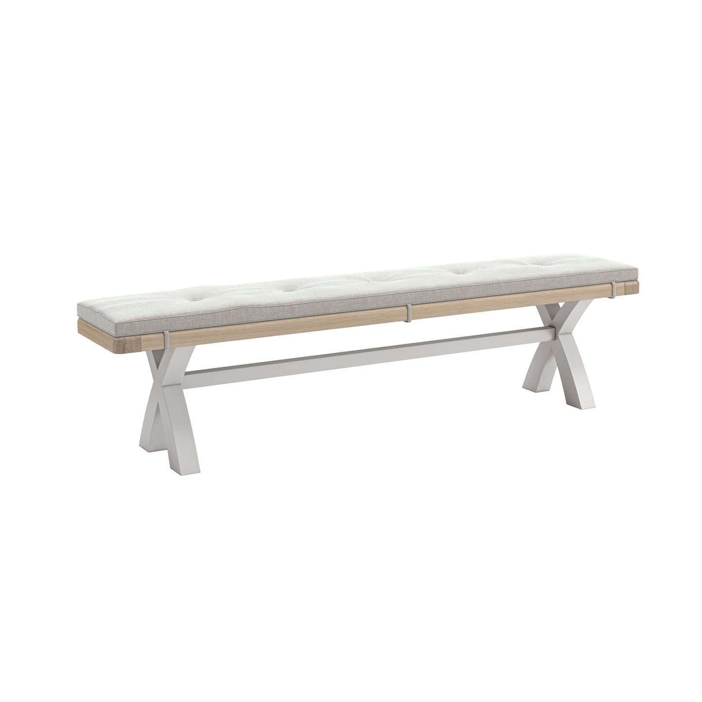 Salcombe Cross Leg Bench - Stone