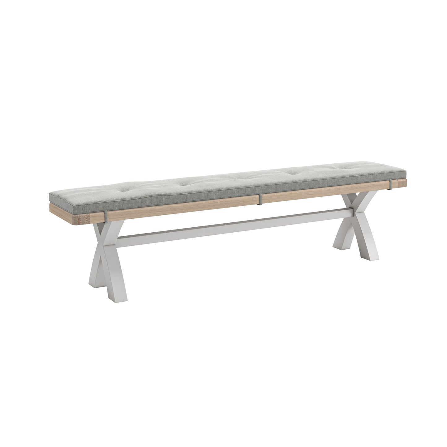 Salcombe Cross Leg Bench - Stone