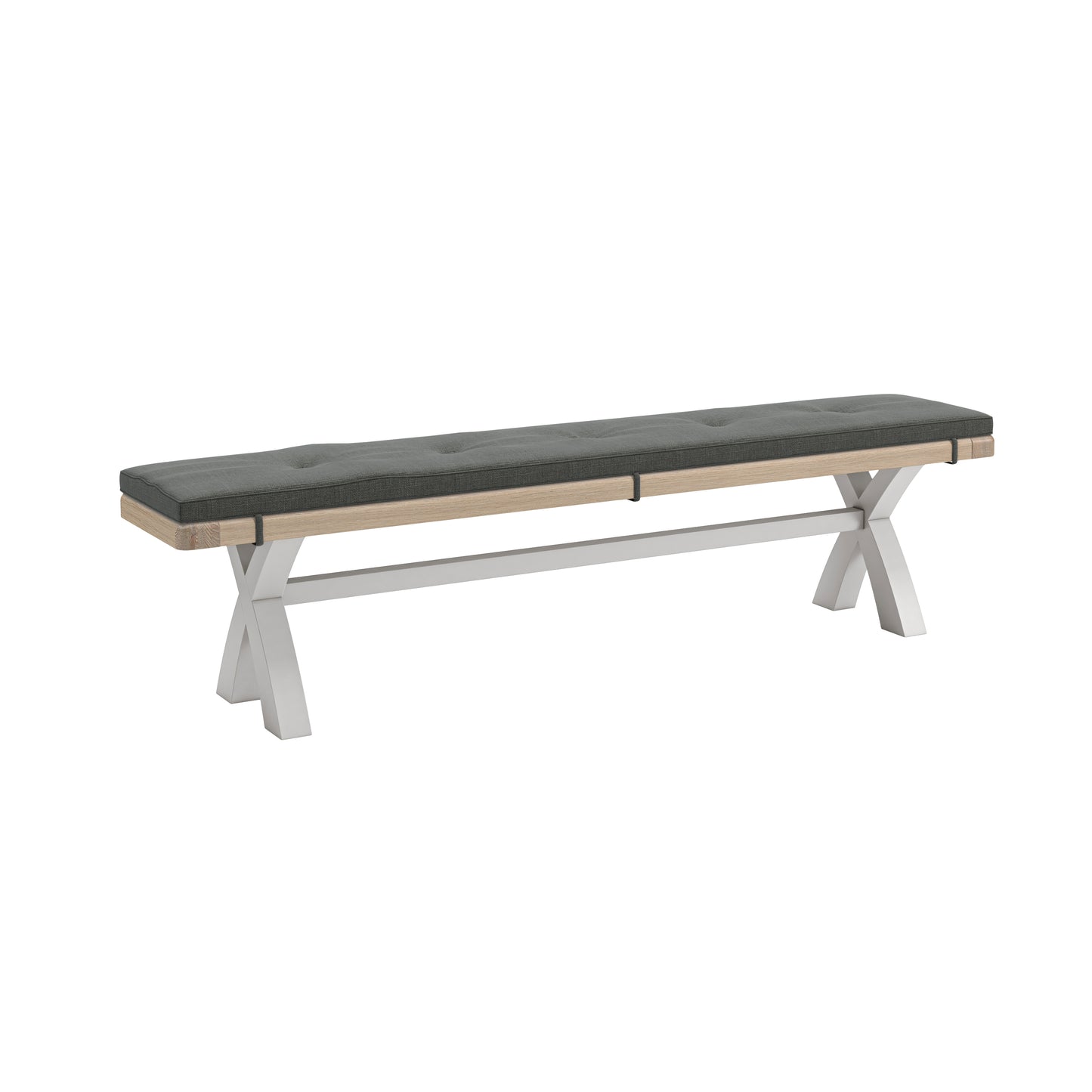 Salcombe Cross Leg Bench - Stone