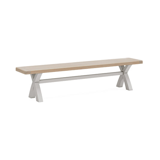 Salcombe Cross Leg Bench - Stone