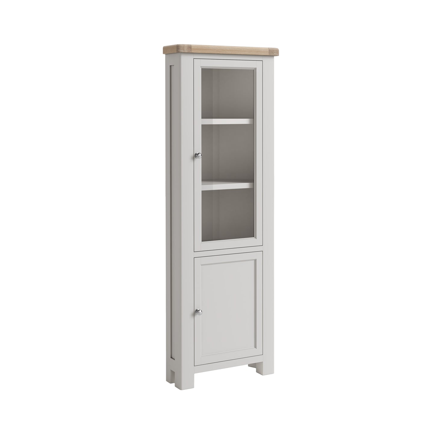 Salcombe Corner Display Cabinet - Stone