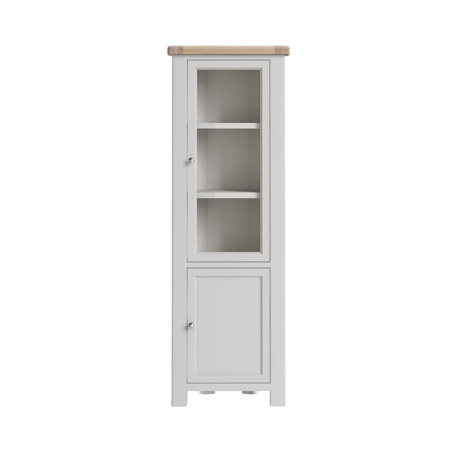 Salcombe Corner Display Cabinet - Stone