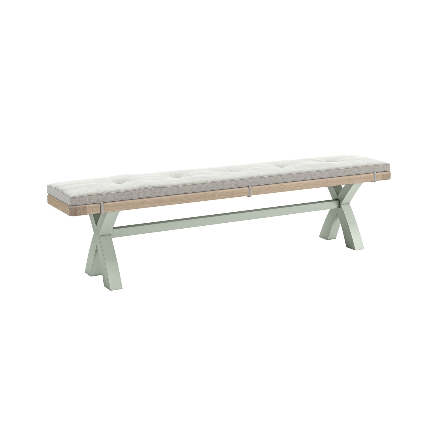 Salcombe Cross Leg Bench - Sage