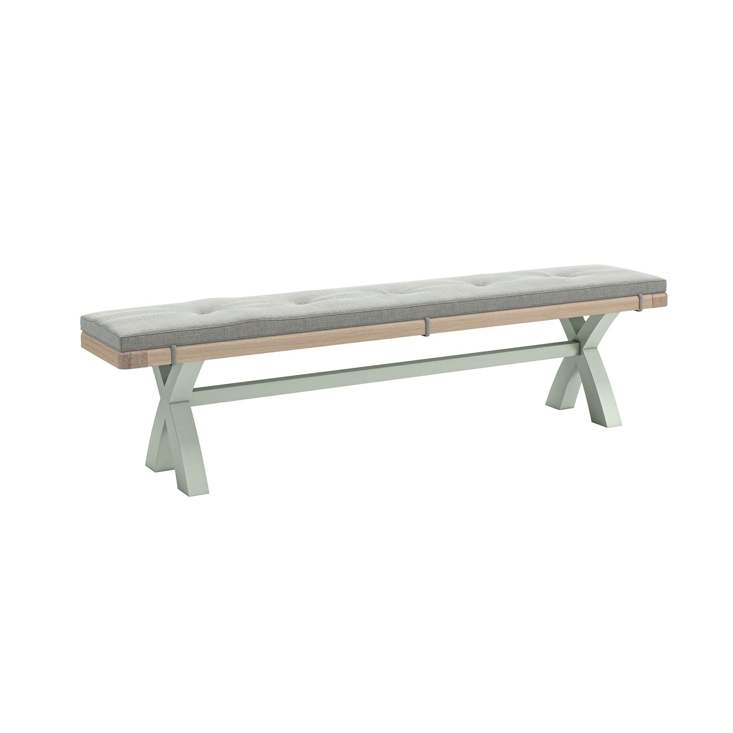 Salcombe Cross Leg Bench - Sage