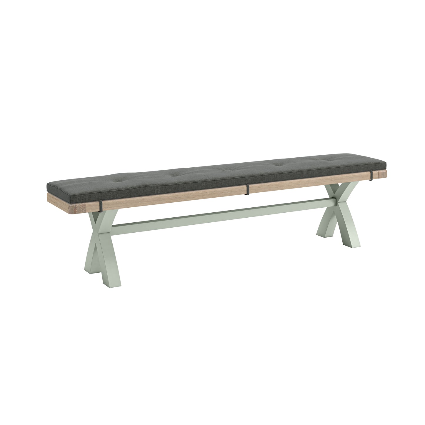 Salcombe Cross Leg Bench - Sage