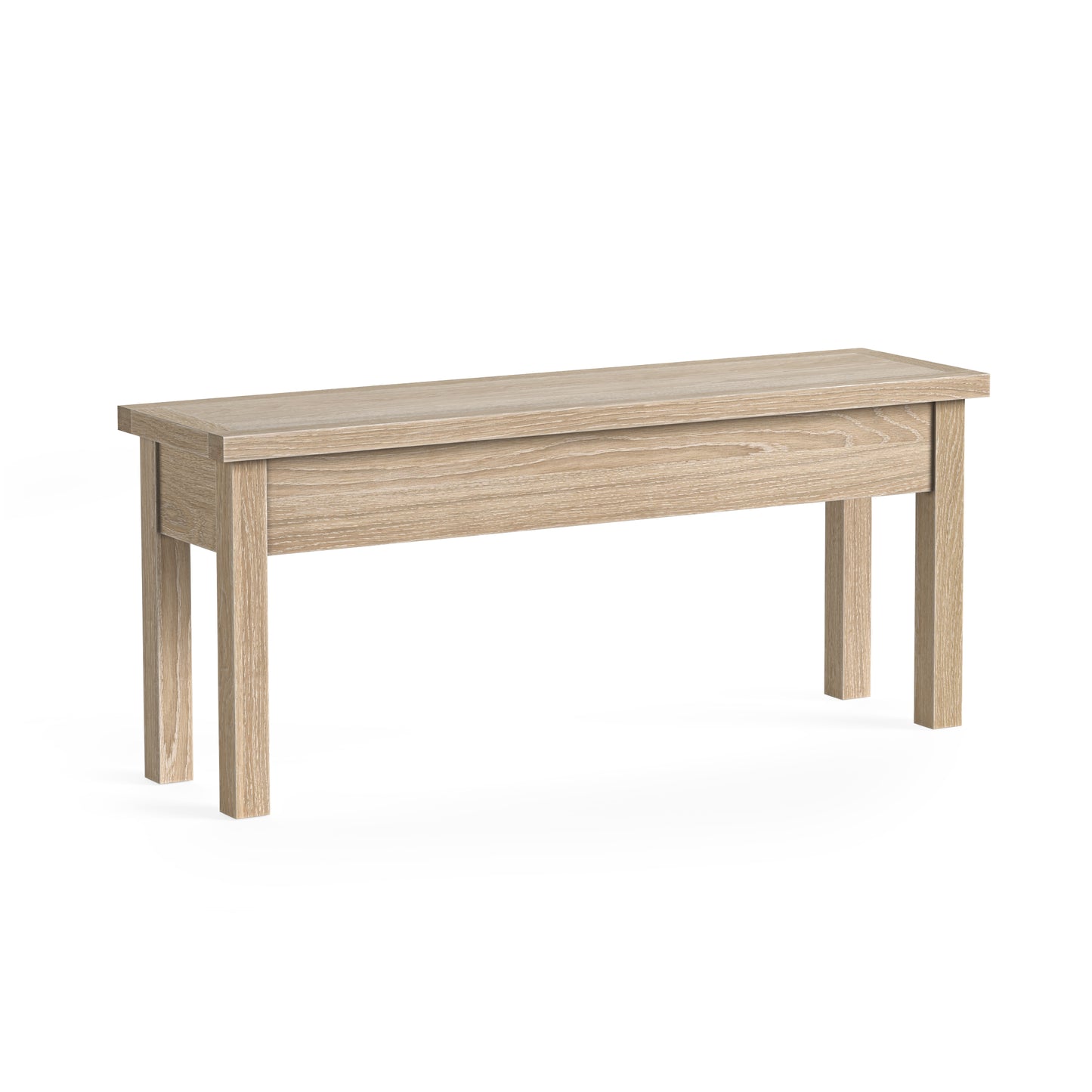 Shallow Storage Bench - Oak