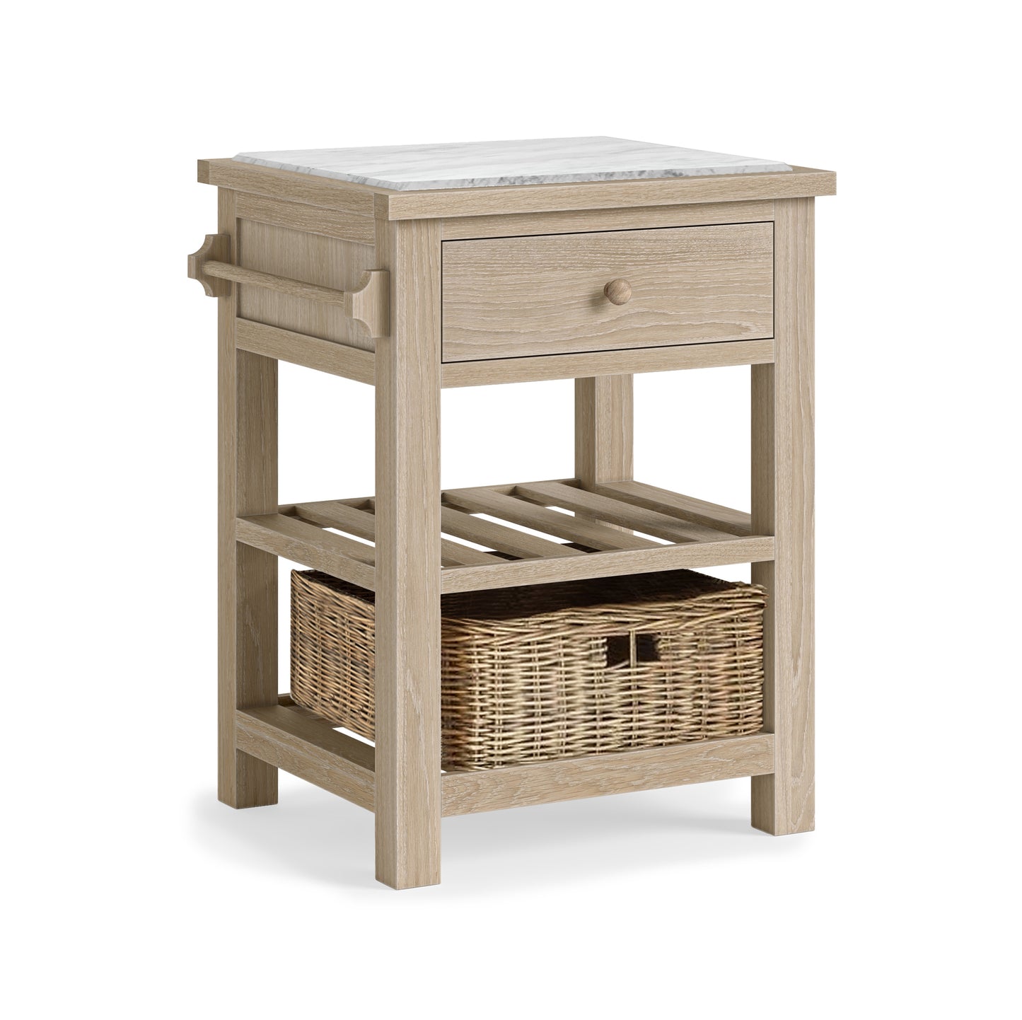 Modern Country Small Kitchen Island - Oak