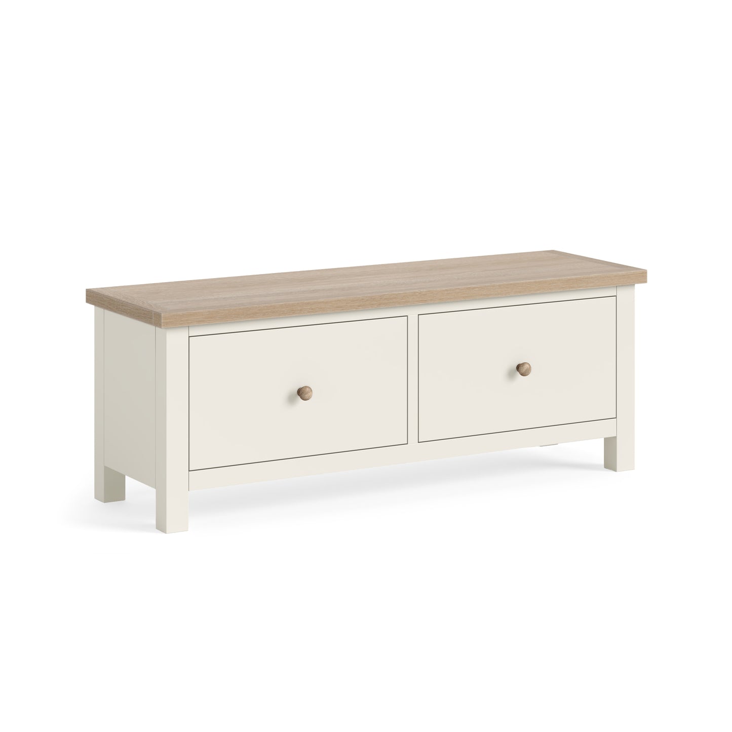 Modern Country Large 2 DRWR Bench - Coconut