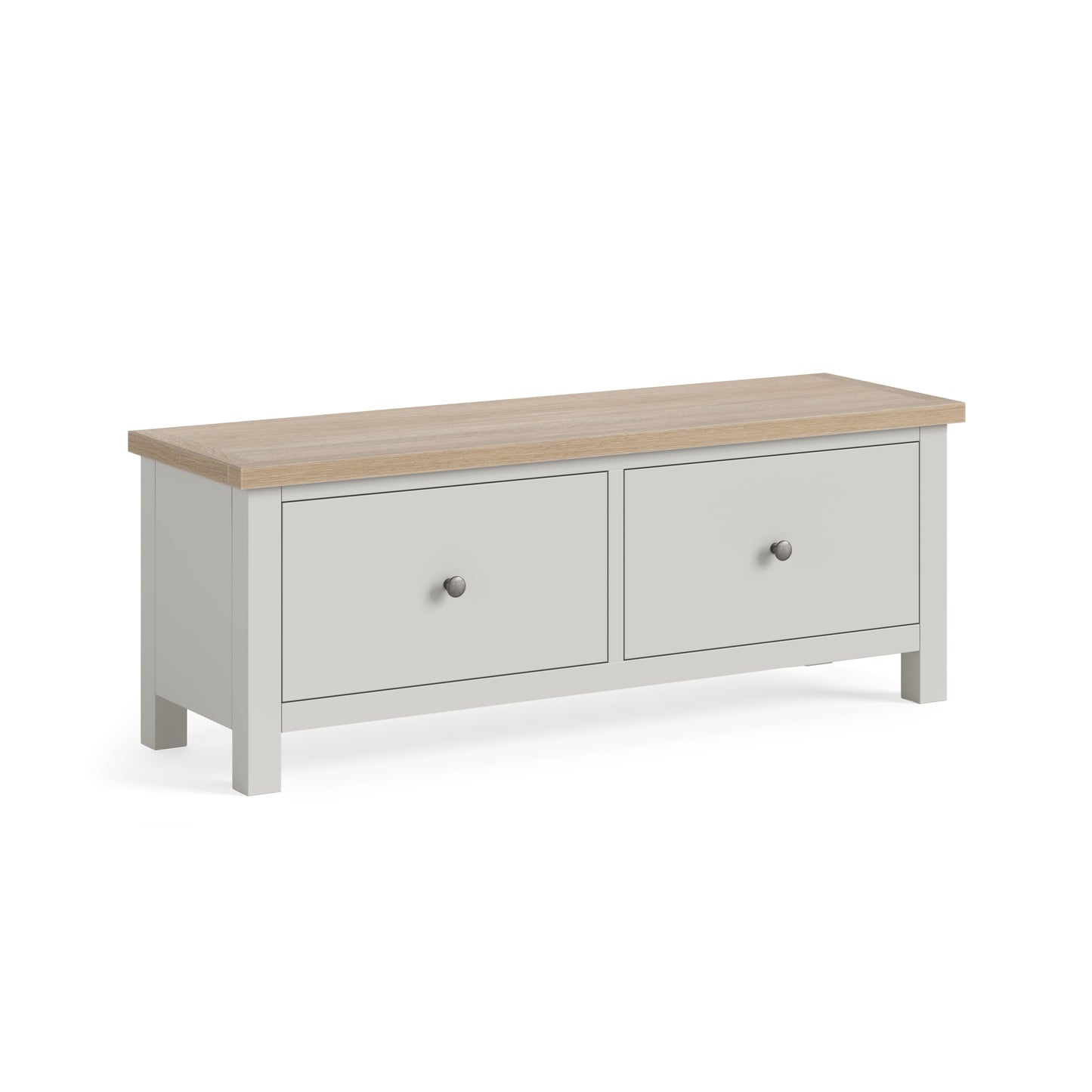 Modern Country Large 2 DRWR Bench - Grey